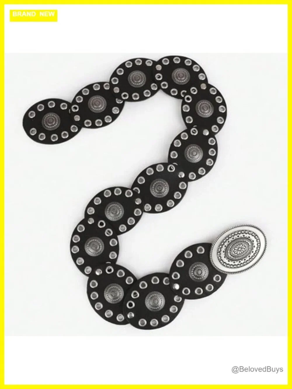 Wide PU Leather Western Cowgirl Disc Belt for Women Adjustable